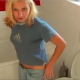 An attractive blonde is video-recorded taking a nice shit on the toilet. Unfortunately, you can hear the annoying cameraman - which is pretty typical of CGP movies.